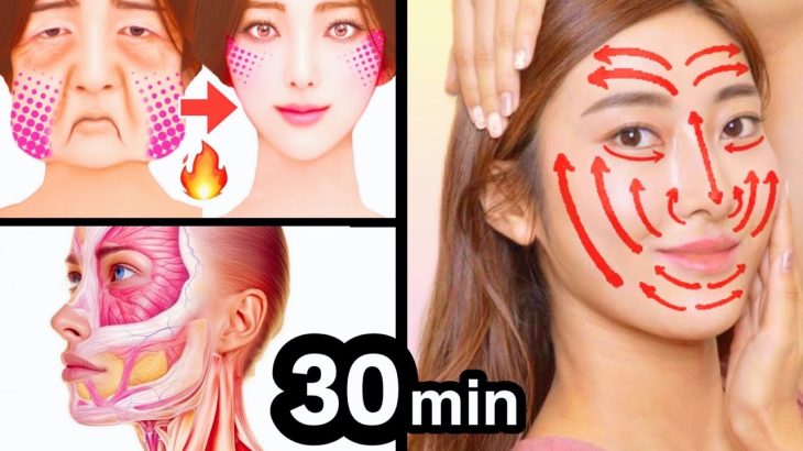 30mins Full Face Lifting Exercise for Glowing Skin, Anti-Wrinkles, Sagging Jowls, Slim Jawline