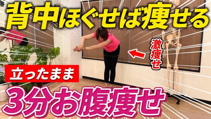 【立ったまま3分！】お腹のお肉も撃退する背中ほぐしエクササイズ