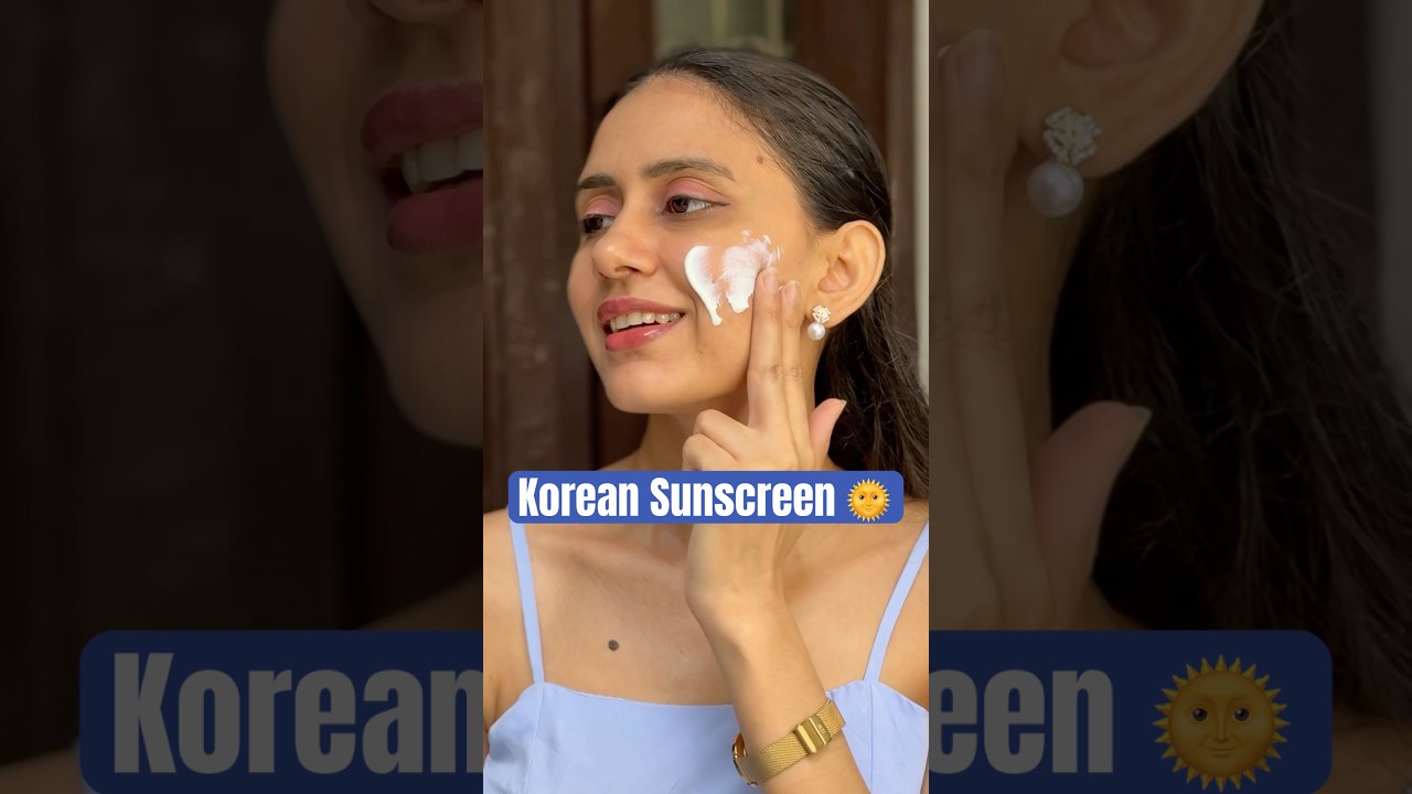Trying Korean Sunscreen 🌞 #spf50 #Sunscreen #koreanskincare #Shorts